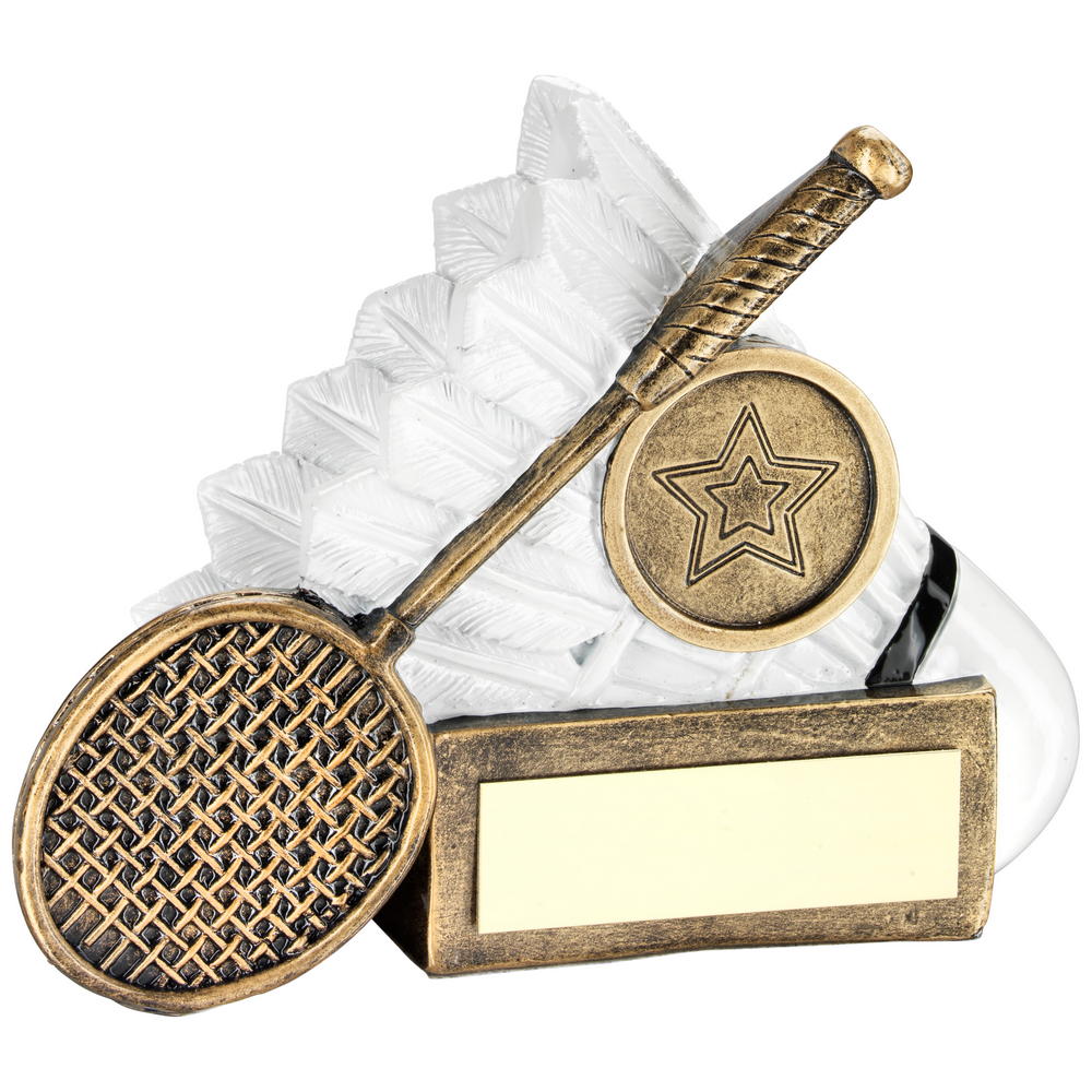 Badminton Trophy - Racket and Shuttlecock Mini Award