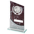 Brown Marble Printed Glass Plaque Award With Dominoes Insert And Plate
