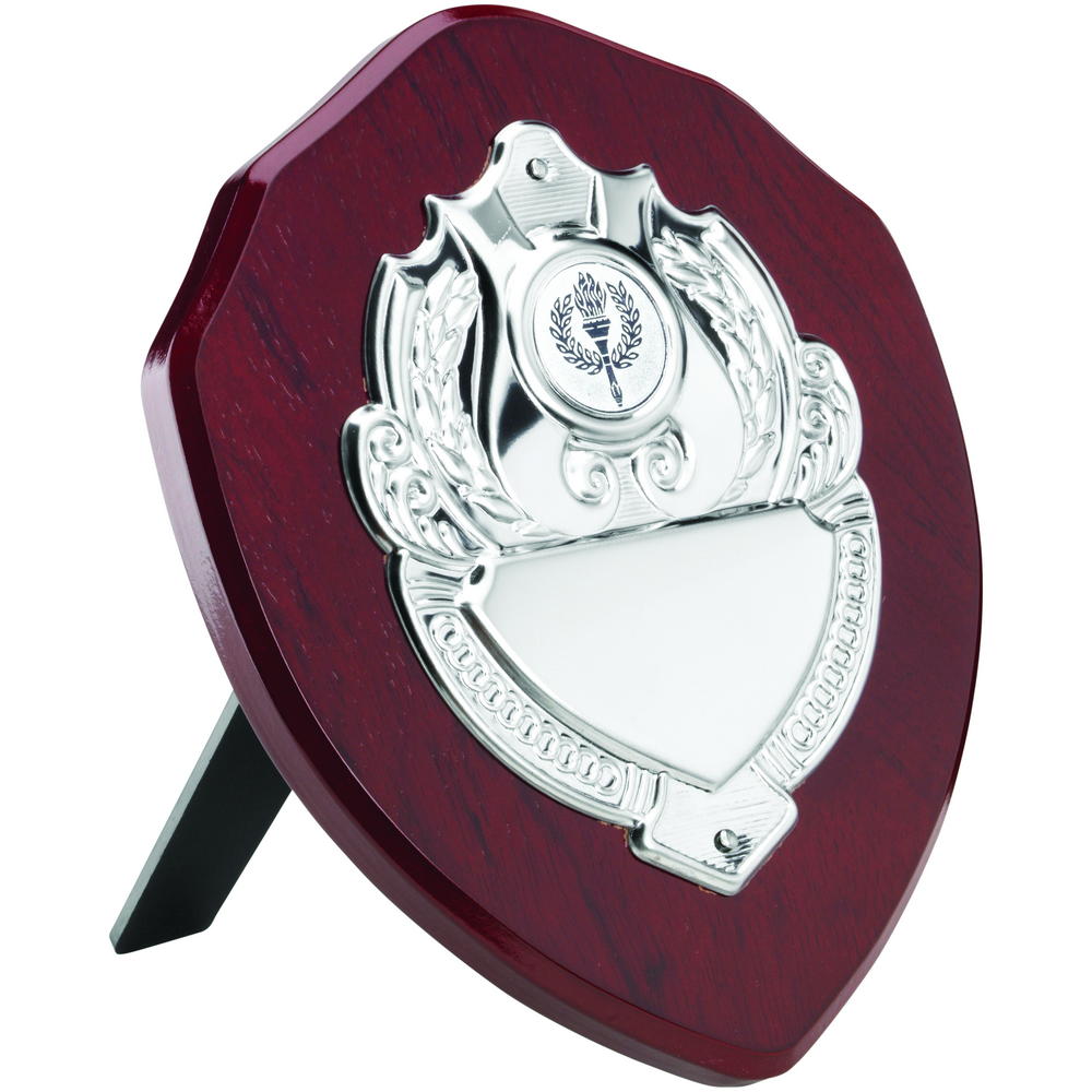 Rosewood Shield With Chrome Front (1in Centre) - 6in