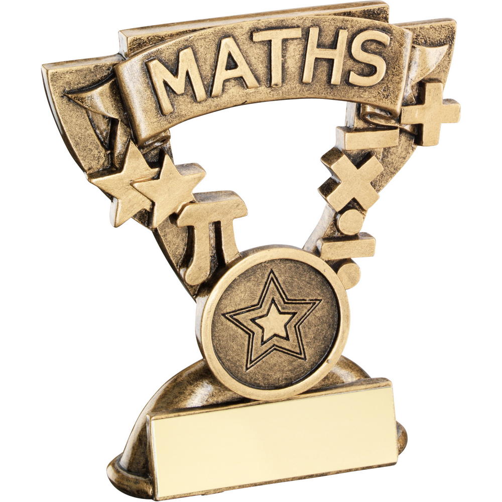 Bronze/Gold Maths Mini Cup Trophy - (1in Centre) 3.75in
