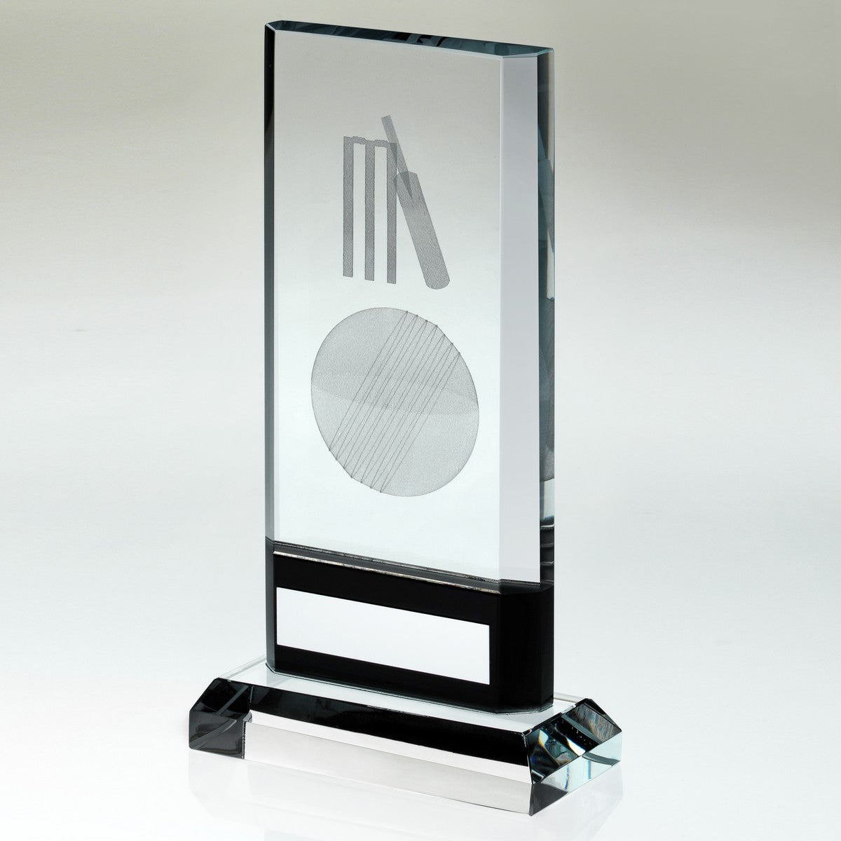 Cricket Glass Plaque Trophy