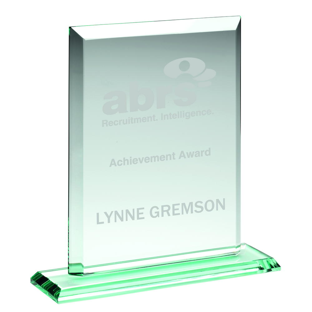 Personalised Jade Glass Plaque Award