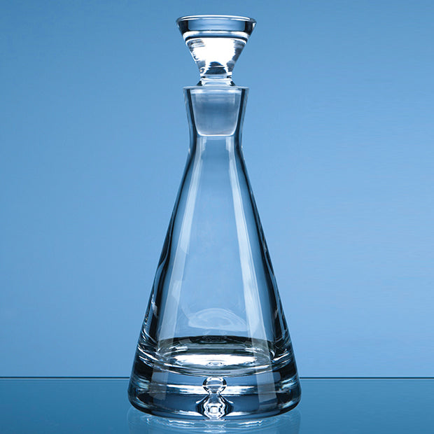 Engraved 0.37L Bubble-Base Pyramid Glass Decanter