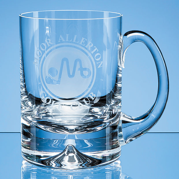 Handmade Dimple Base Engraved 1 Pint Glass Tankard