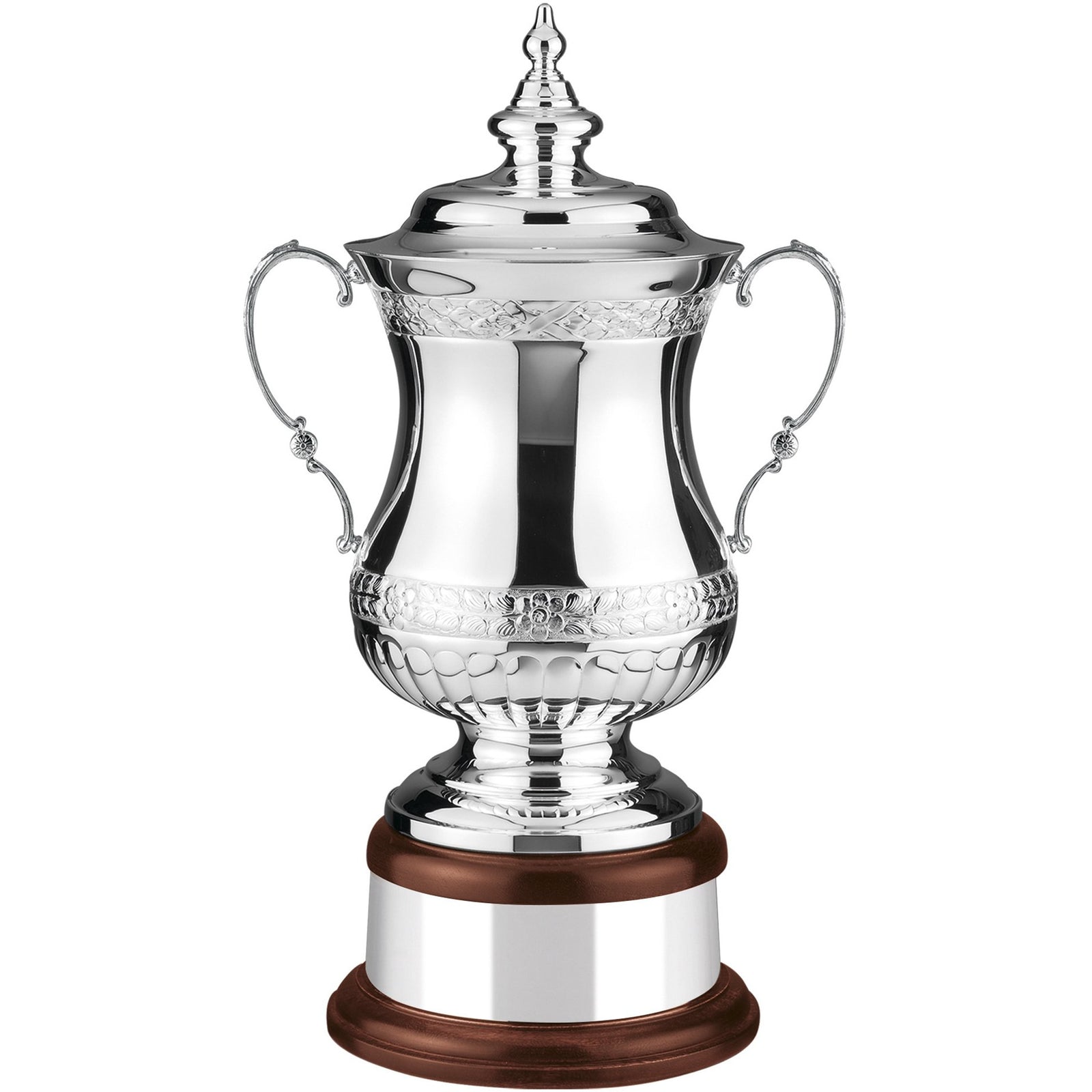 Silver Plated 18.25in Heroes Trophy - Hand Chased