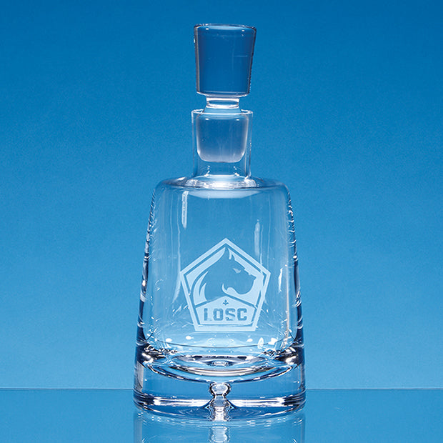 Engraved Bubble-Base Holding Company Glass Decanter