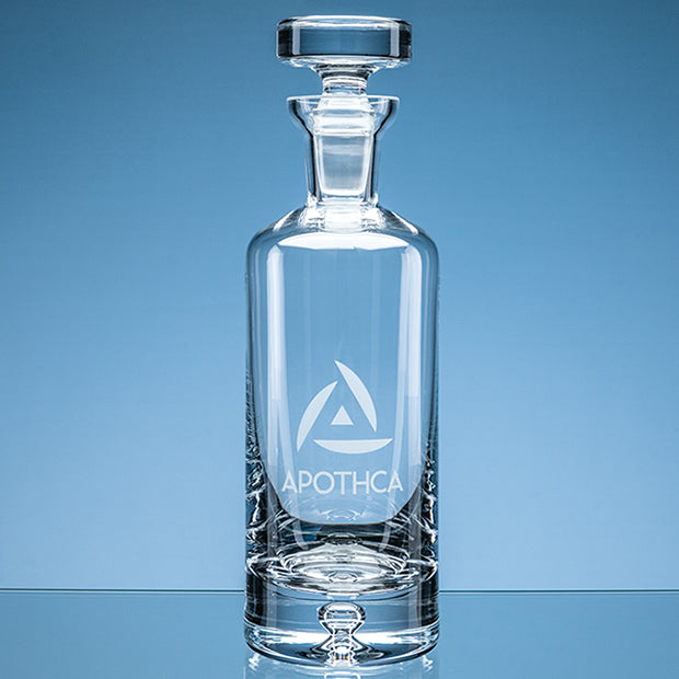 Engraved Bubble-Base Arran Round Glass Decanter