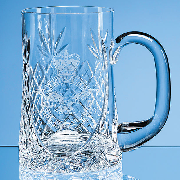 Lead Crystal 'Sloped Panel' Engraved Pint Tankard