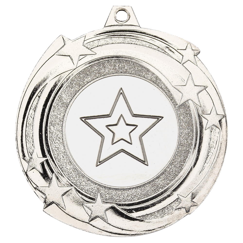 Star Cyclone Medal (1in Centre) - Silver 2in