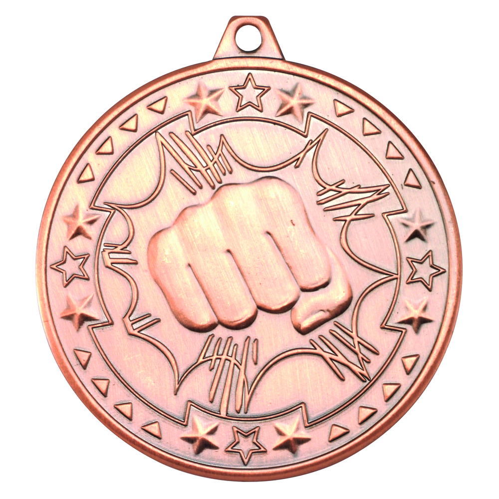 Martial Arts 'tri Star' Medal - Bronze 2in