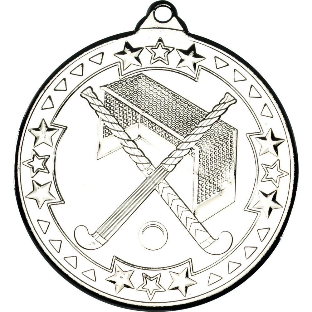 Hockey 'tri Star' Medal - Silver 2in