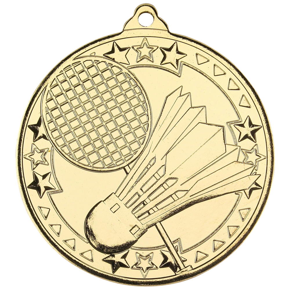 Badminton 'tri Star' Medal - Gold 2in