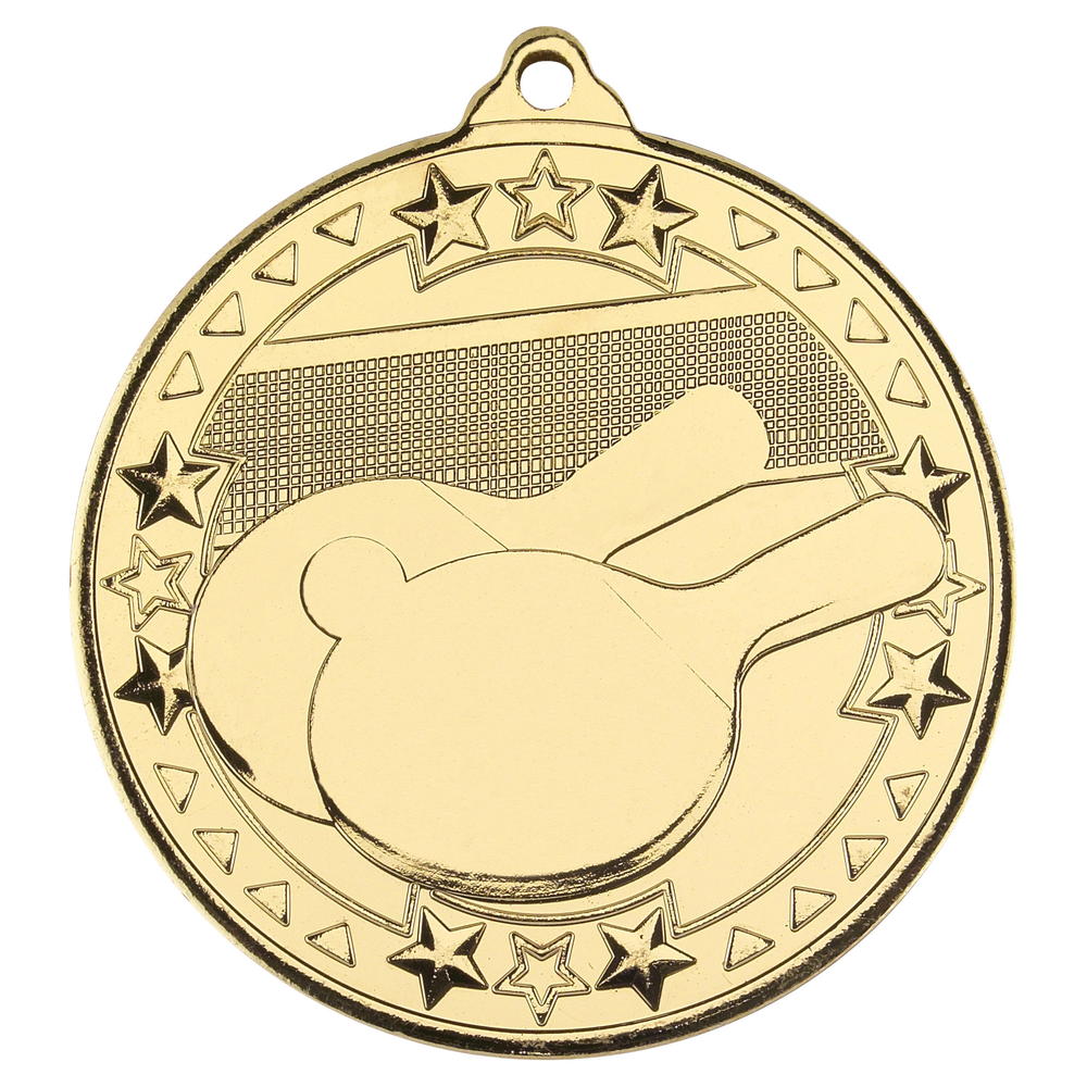 Table Tennis 'tri Star' Medal - Gold 2in