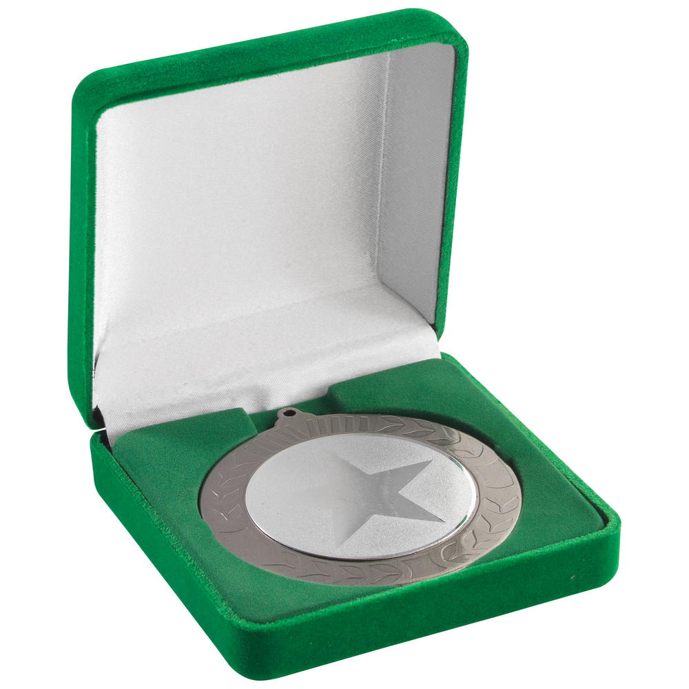 Deluxe Green Medal Box - (50/60/70mm Recess)  3.5in