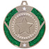 Glitter Star Medal Silver & Green 50mm