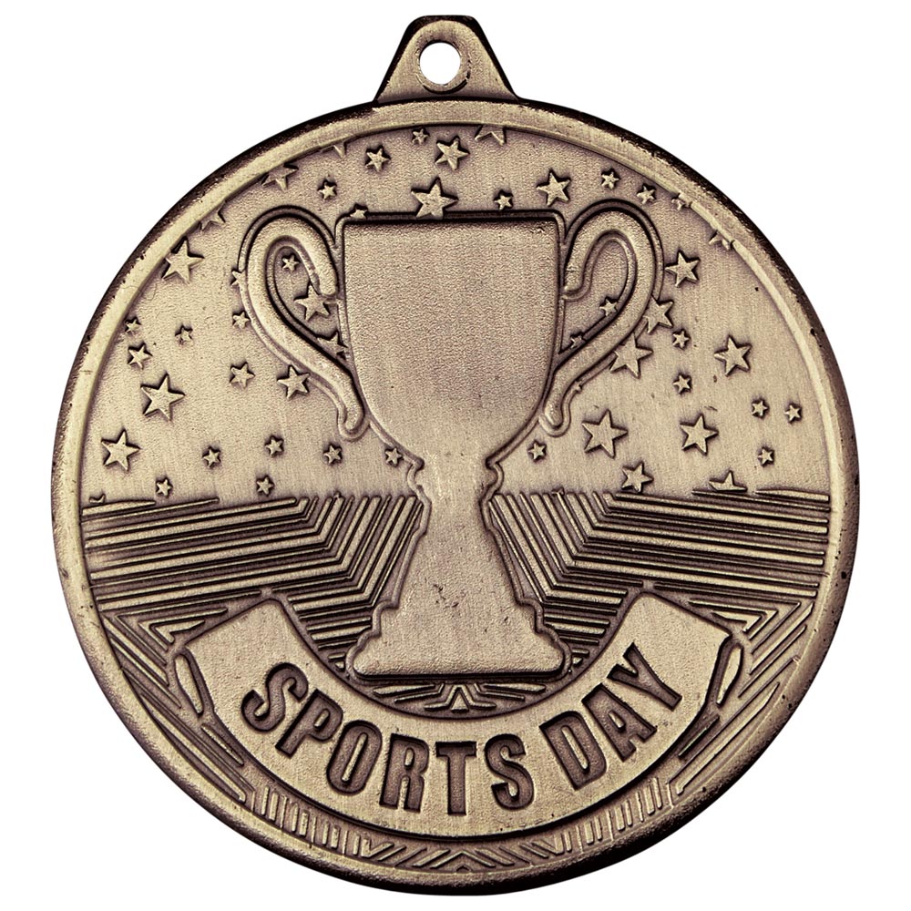 Cascade Sports Day Iron Medal Antique Gold 50mm