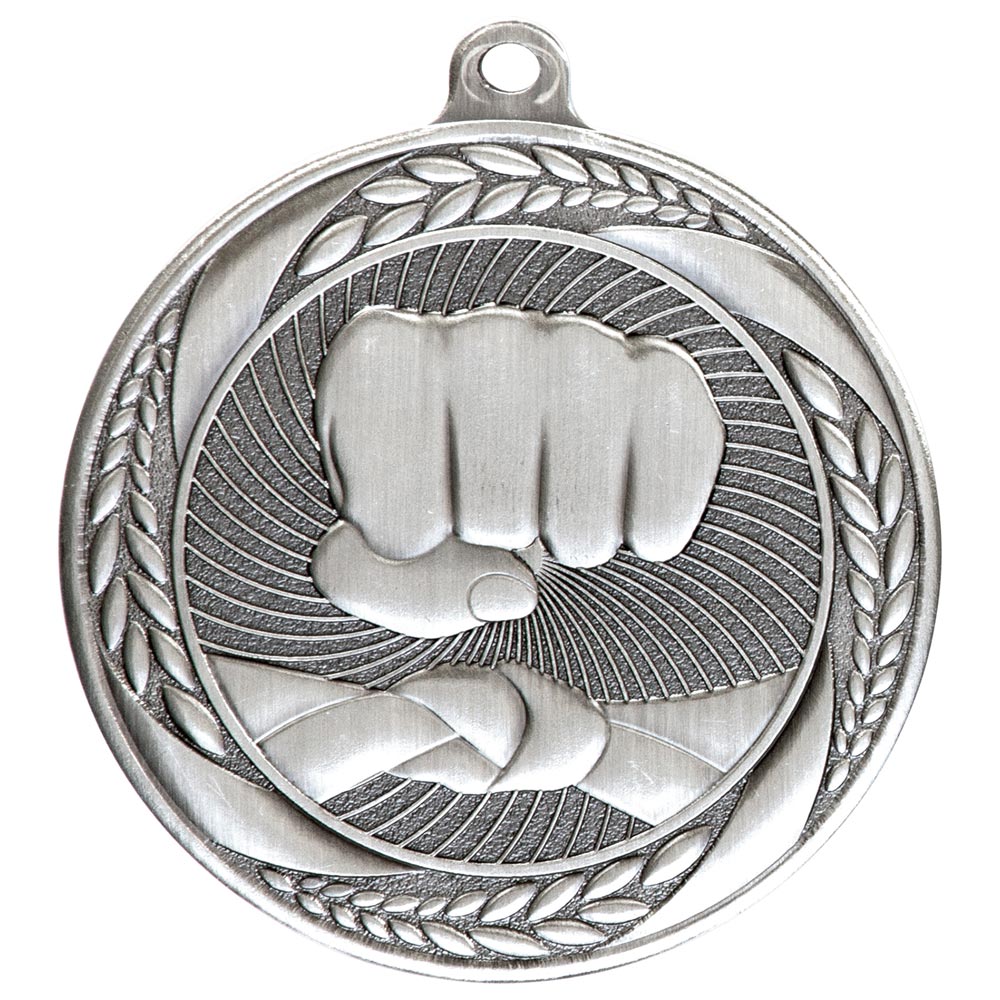 Typhoon Martial Arts Medal Silver 55mm