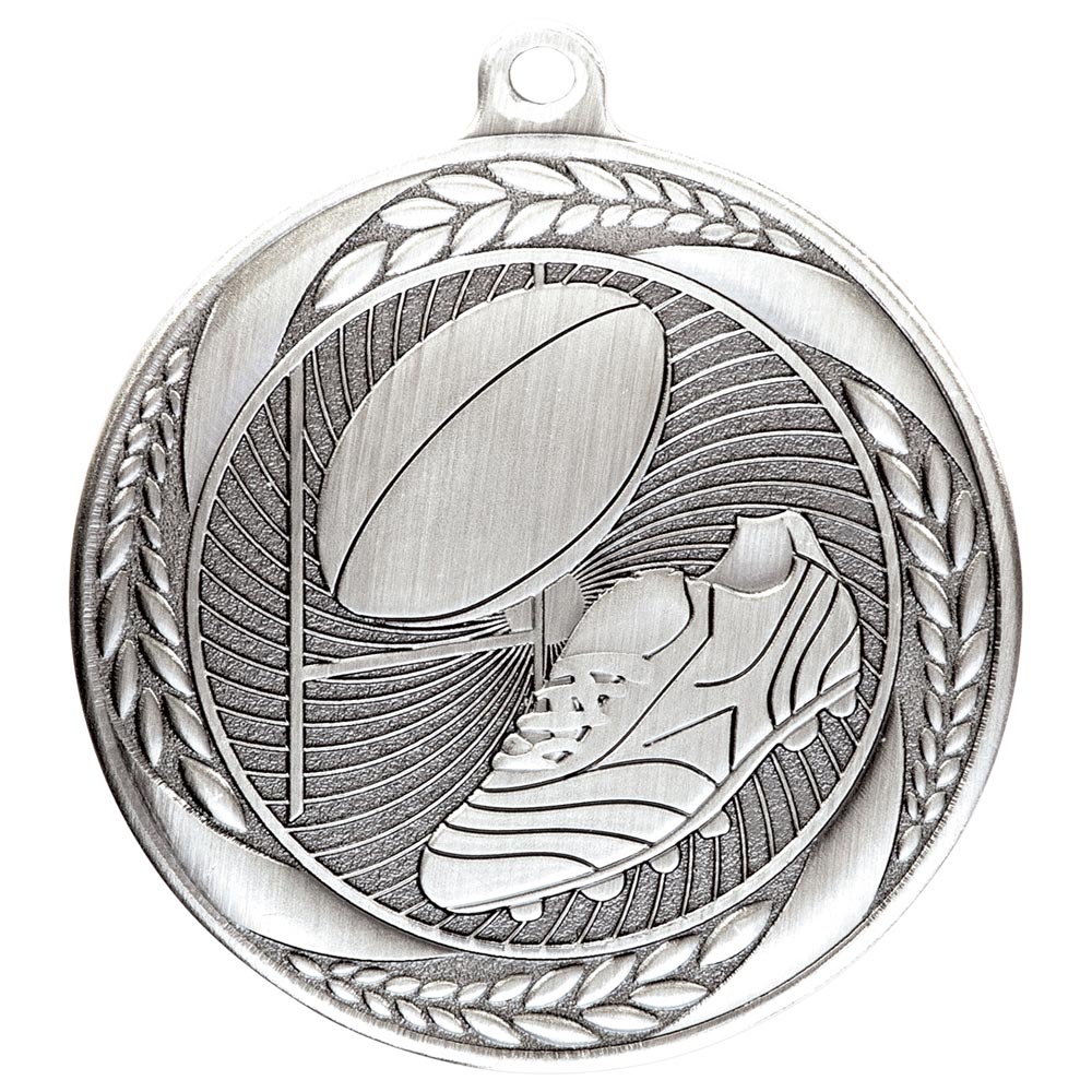 Typhoon Rugby Medal Silver 55mm