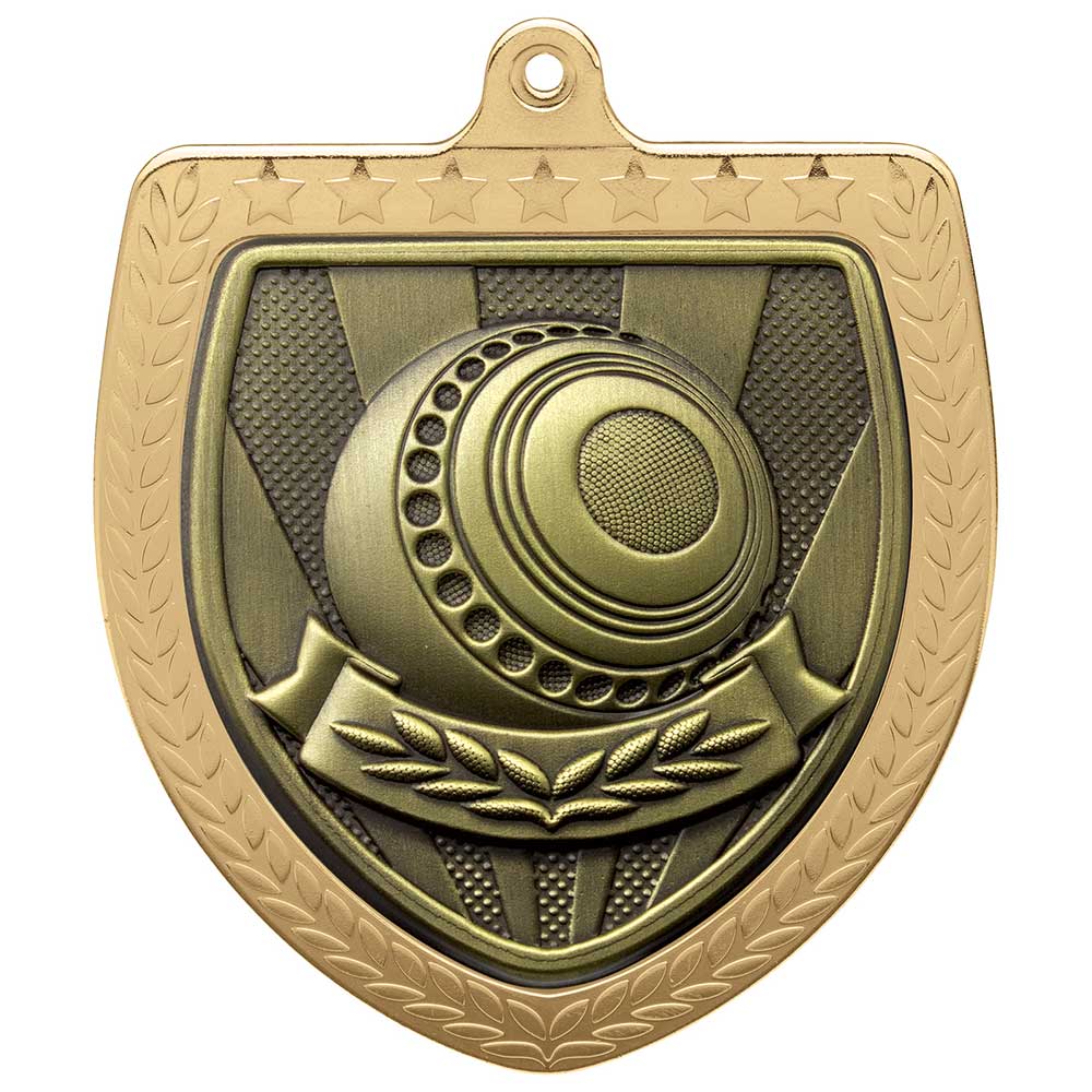 Cobra Lawn Bowls Shield Medal Gold 75mm