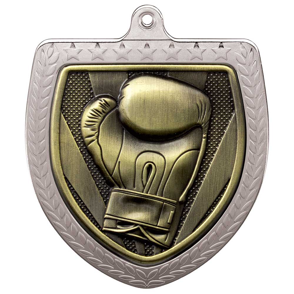 Cobra Boxing Shield Medal Silver 75mm