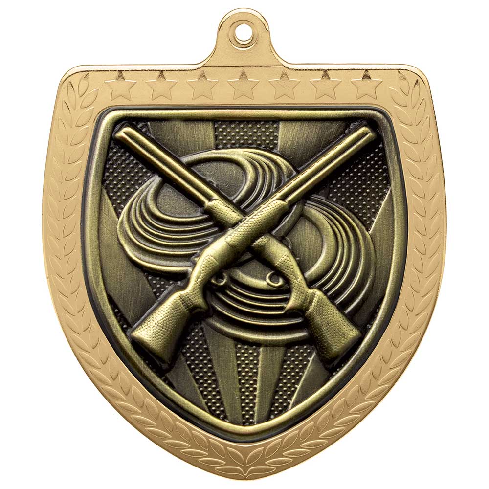 Cobra Clay Pigeon Shooting Shield Medal Gold 75mm