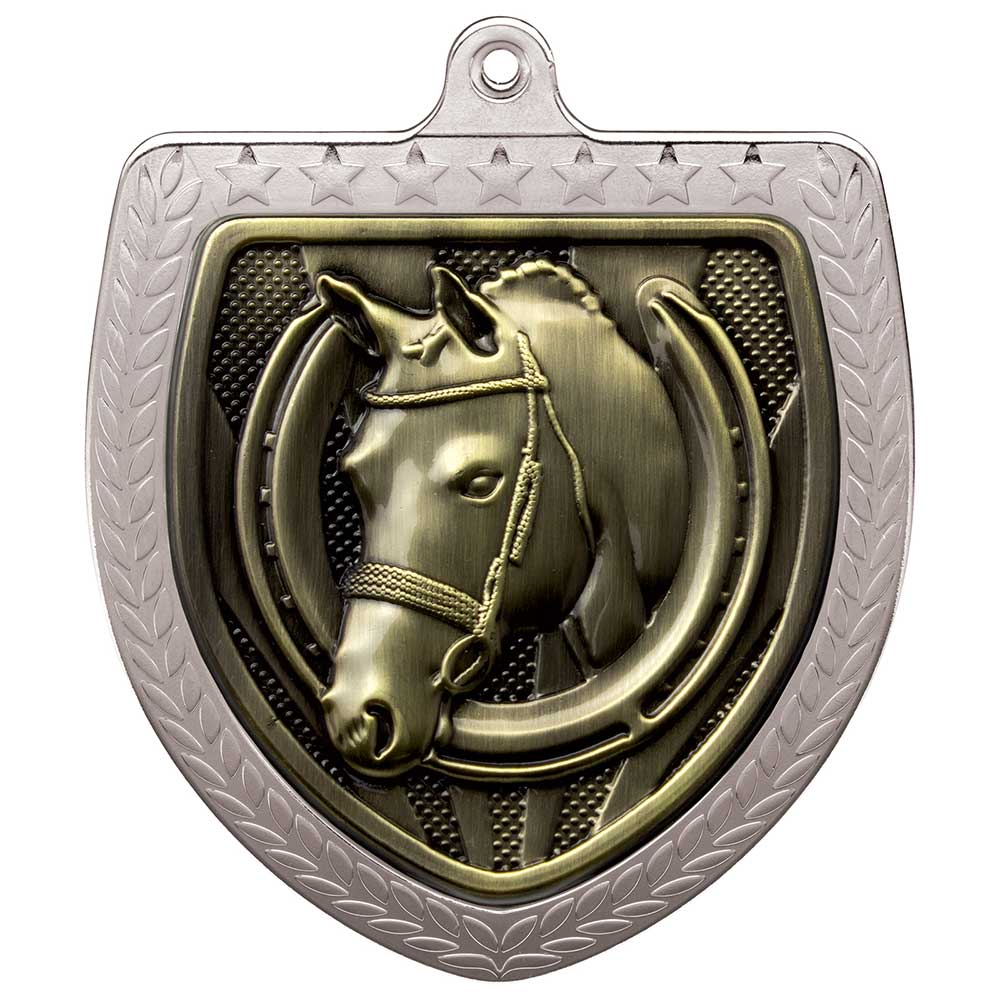 Cobra Equestrian Shield Medal Silver 75mm