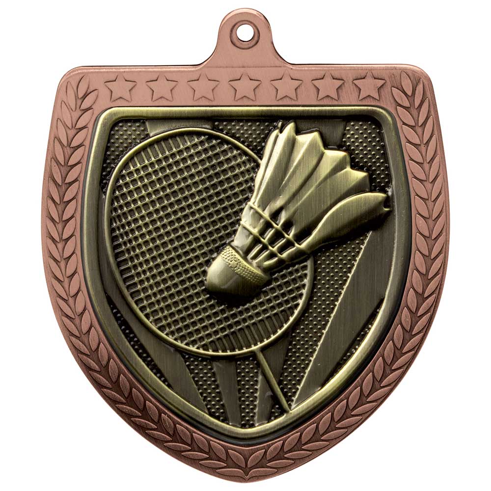 Cobra Badminton Shield Medal Bronze 75mm