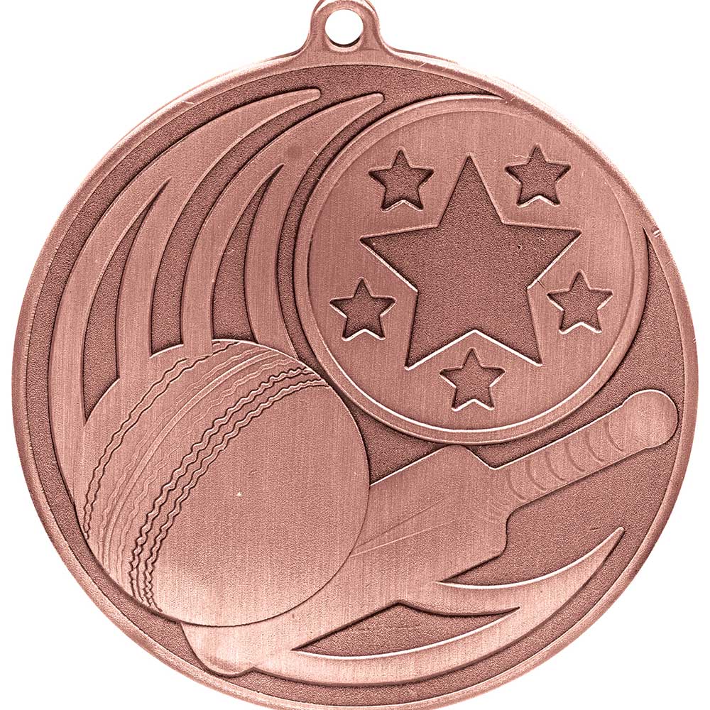 Iconic Cricket Medal Bronze 55mm