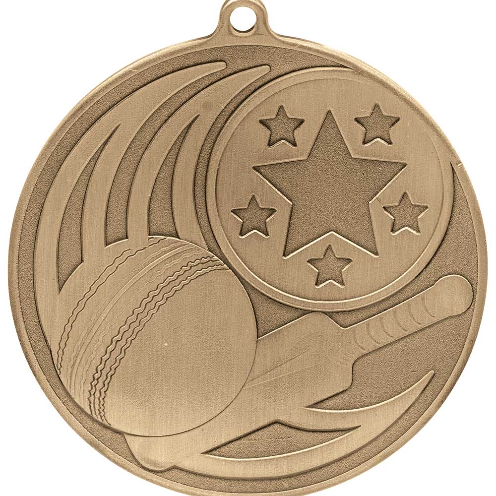 Iconic Cricket Medal Antique Gold 55mm