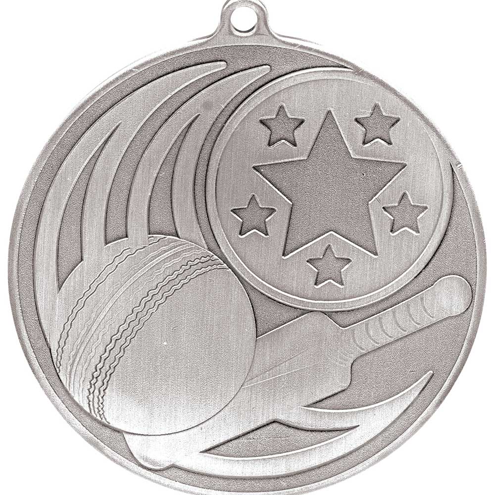Iconic Cricket Medal Antique Silver 55mm