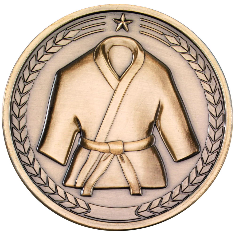 Martial Arts Medallion - Antique Gold 2.75in