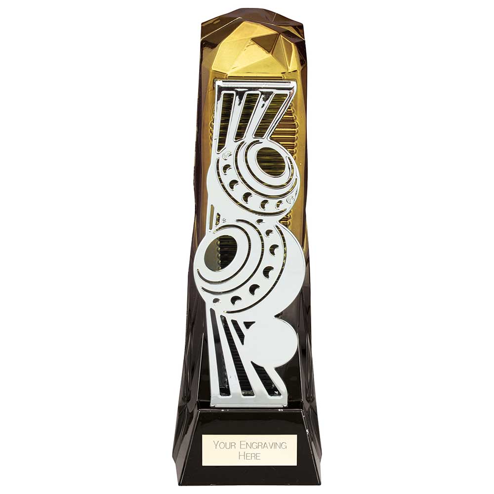 Shard Lawn Bowls Award - Fusion Gold & Carbon Black (230mm Height)