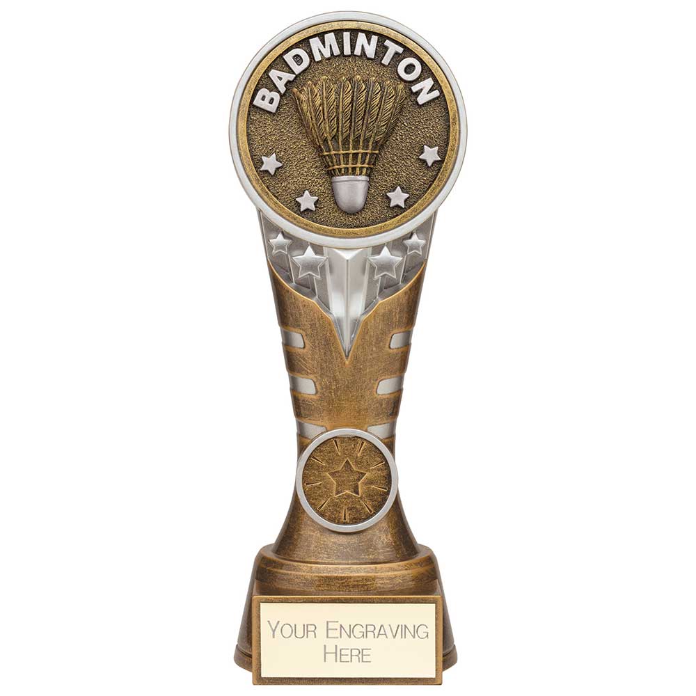 Ikon Tower Badminton Award - Antique Silver & Gold