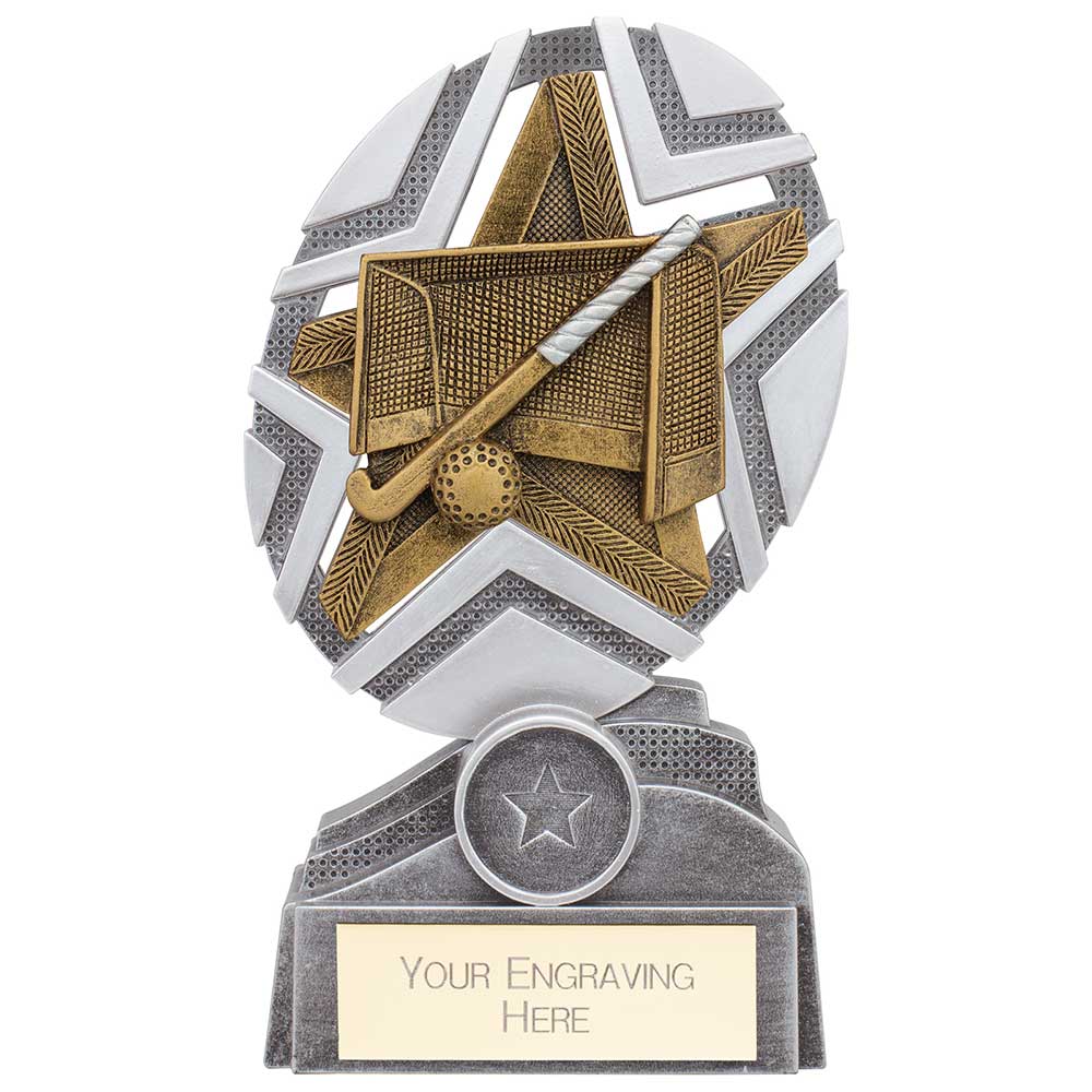 The Stars Field Hockey Plaque Award - Silver & Gold
