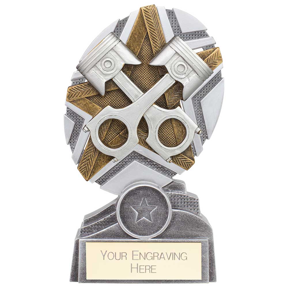 The Stars Motorsport Piston Plaque Award - Silver & Gold