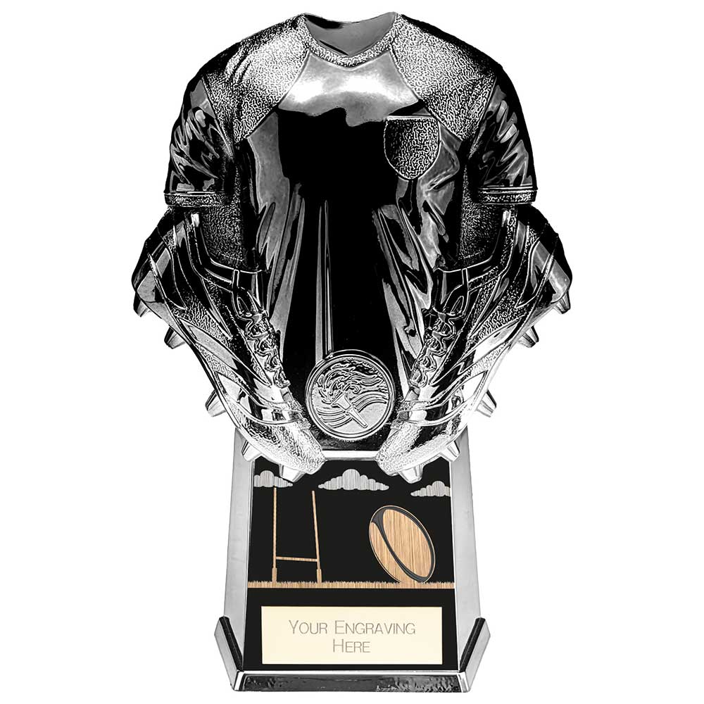 Invincible Heavyweight Rugby Shirt Award - Carbon Black and Platinum