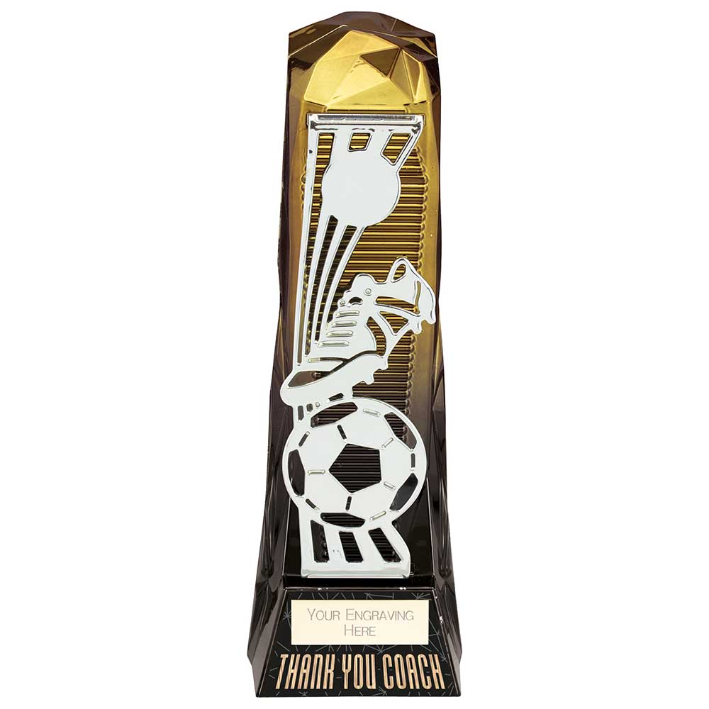 Shard Football Thank You Coach Award - Gold to Black (230mm Height)