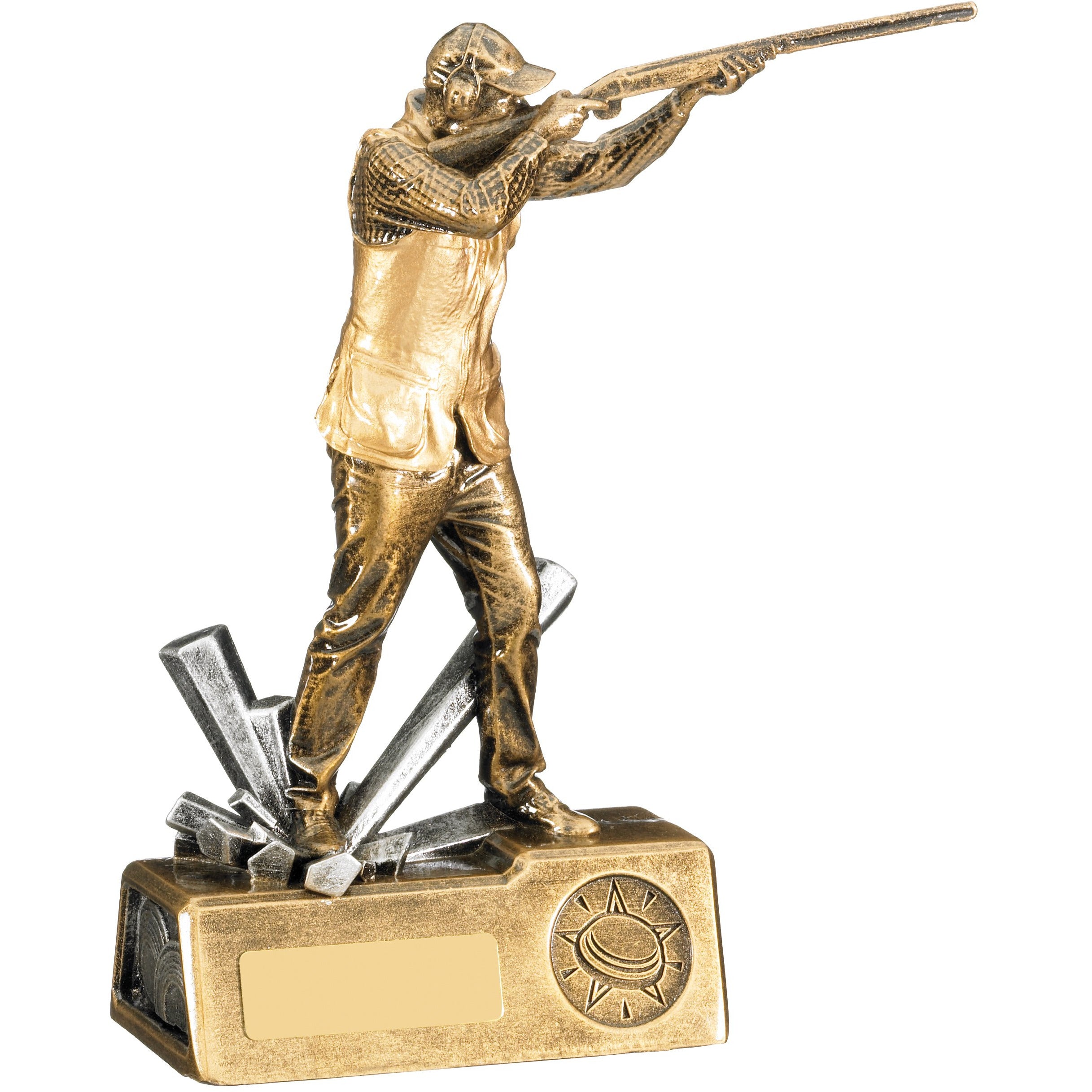 Male Clay Shooting Trophy on Base