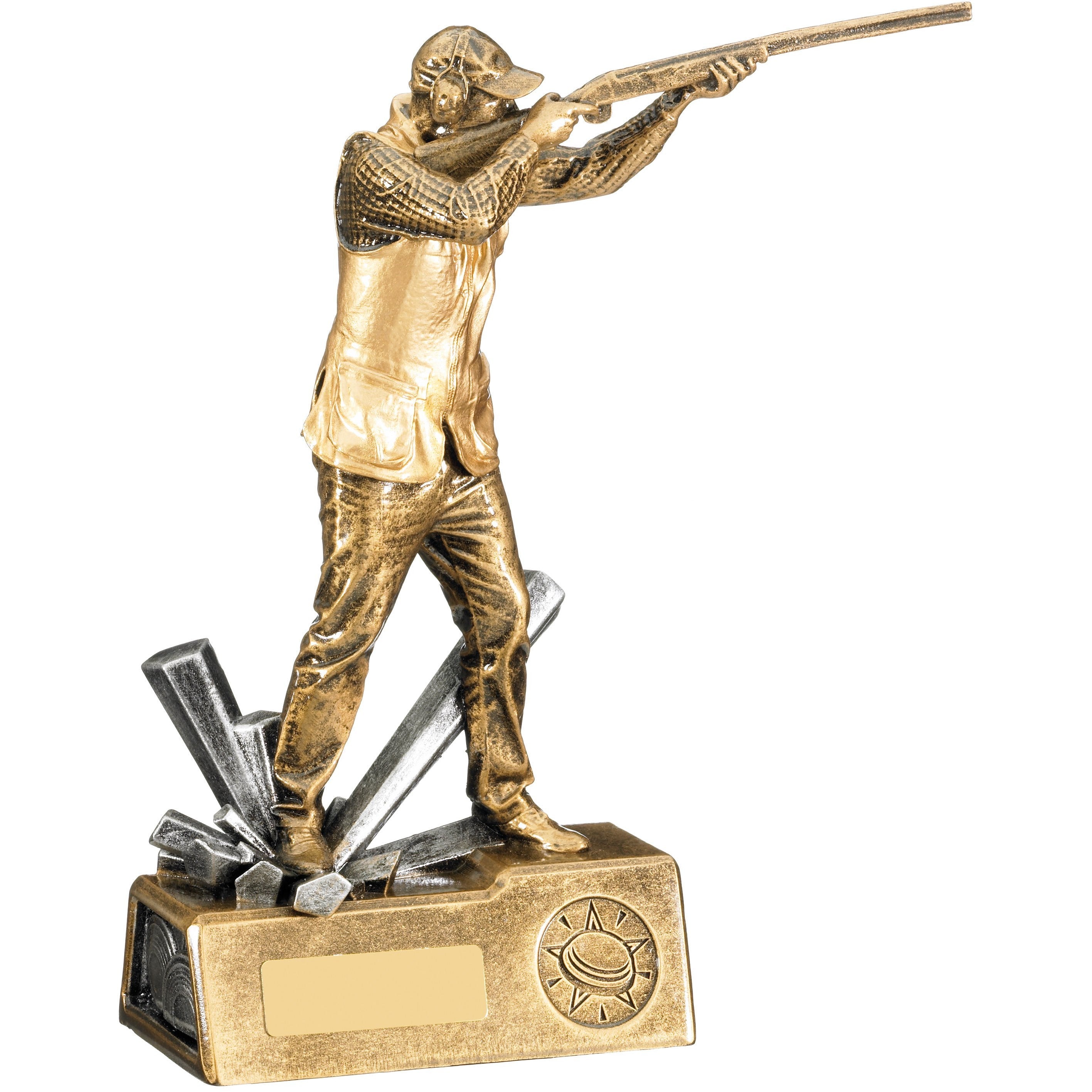Male Clay Shooting Trophy on Base