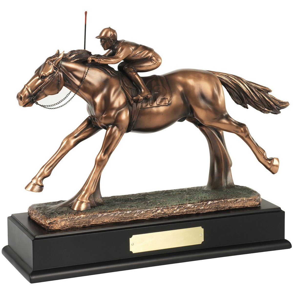 10.5 X 13in Horse/Jockey Figurine Trophy