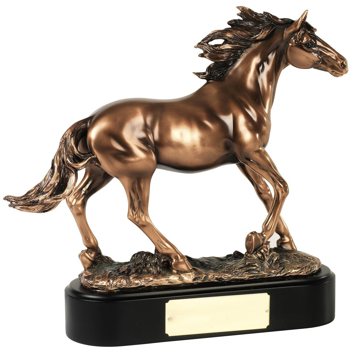 14 X 12.5in Bronze Plated Stallion Trophy