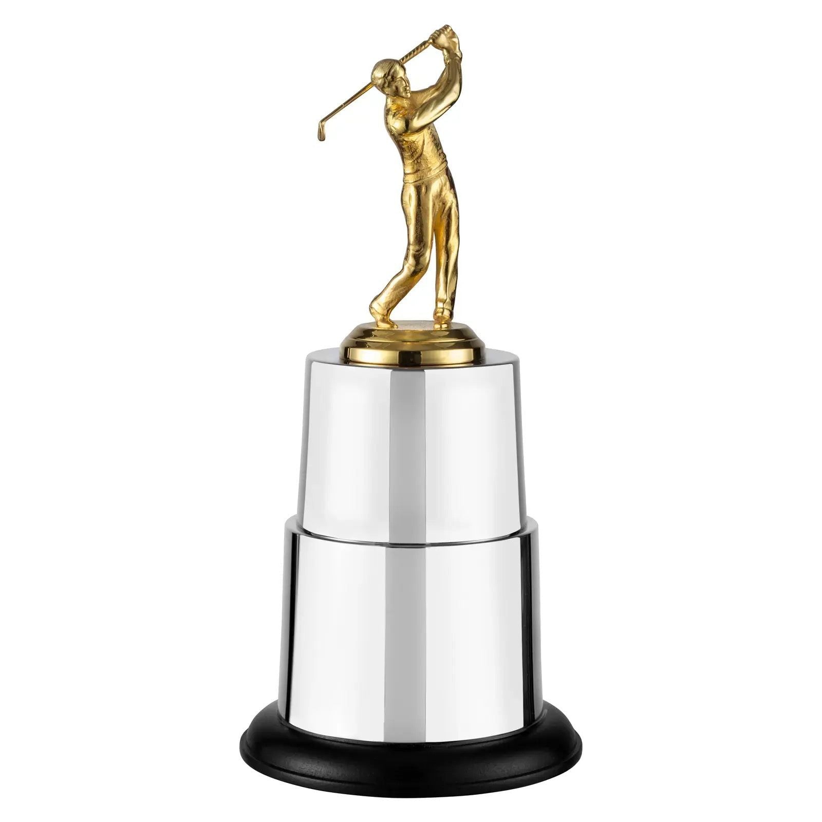13.75in Ultimate Golf Winners Trophy - Solid Brass Figurine with Two-Tier Base