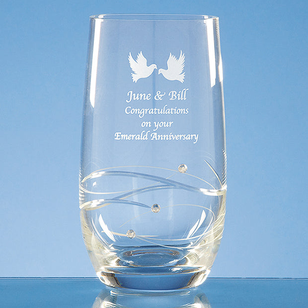 Single Diamante High Ball with Spiral Design Cutting, boxed