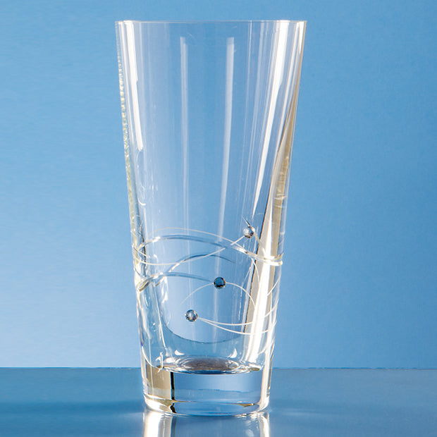 Engraved Diamante Conical Vase with Spiral Cutting