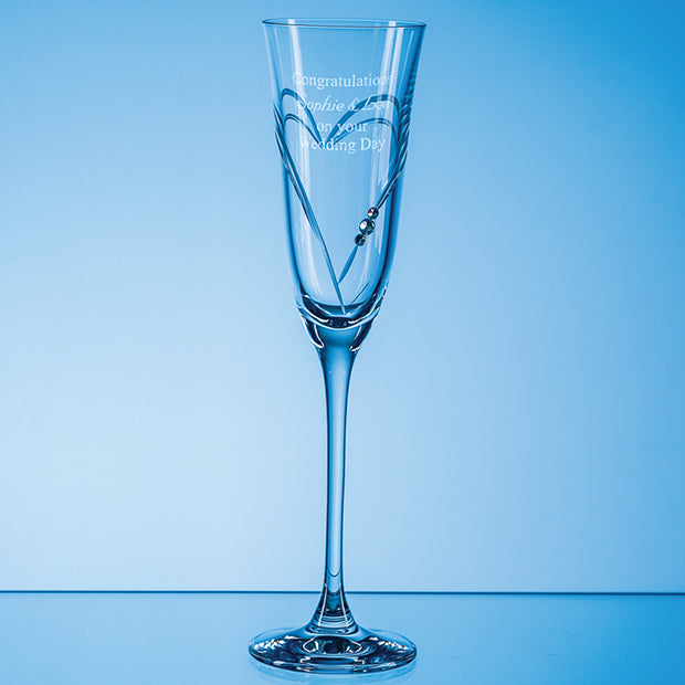 160ml 'Beloved Heart' Diamante Champagne Flute