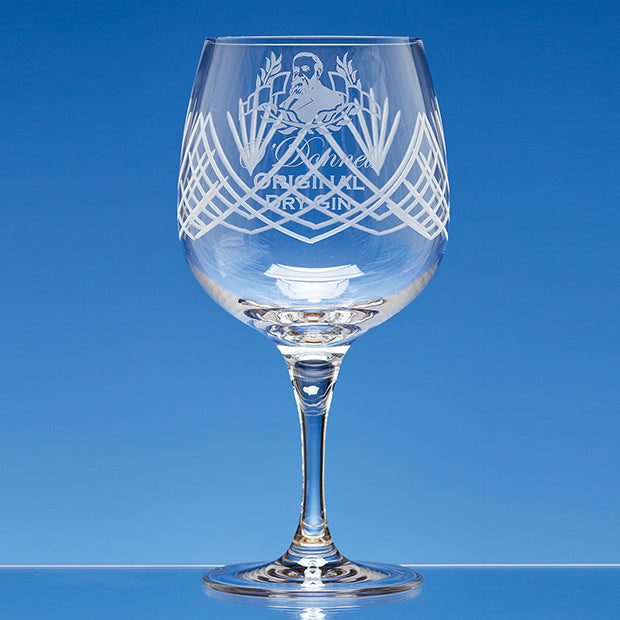700ml Panel Gin Glass with Frost Cutting