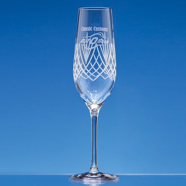 150ml Panel Champagne Flute with Frost Cutting