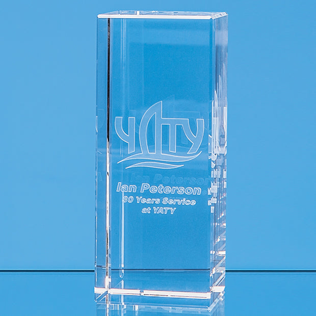 Crystal Rectangle Award (Subsurface Engraved)