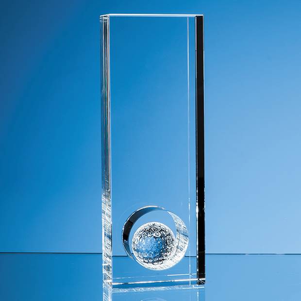 Engraved Crystal Golf Ball in the Hole Award