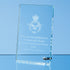 Jade Glass Rectangle Award with Chrome Pin